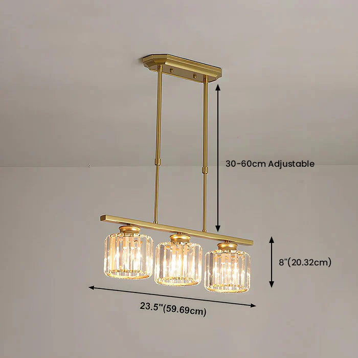 Multi-Light Overhead Fixture with Clear Glass Globes for Dining Tables & Islands – Adjustable Drop, Black Metal Frame, E27 Socket – Contempo
