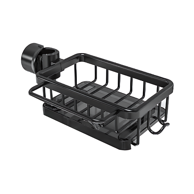 Over-the-Sink Caddy Organizer with Drainage Slots and Towel Hook for Kitchen Counter Space Saving