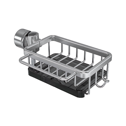 Over-the-Sink Caddy Organizer with Drainage Slots and Towel Hook for Kitchen Counter Space Saving