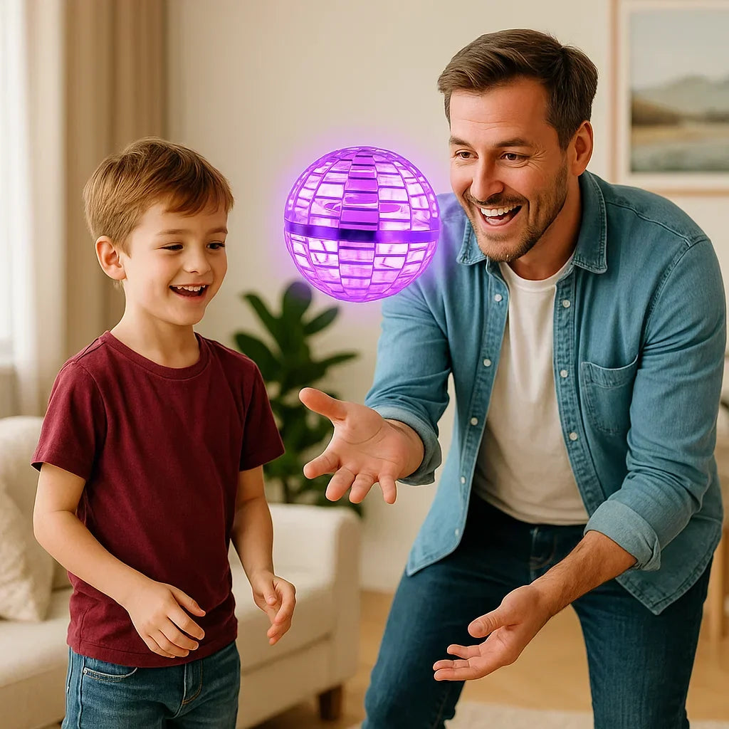 LED Hover Ball Flying Orb Toy with Light-Up Effects for Kids & Adults Indoor Outdoor Play Rechargeable