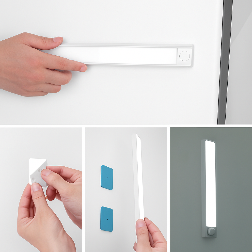 USB Rechargeable Motion Sensor LED Under Cabinet Light Stick, Magnetic Wireless Bar Light for Closet Pantry Kitchen Hallway Wardrobe