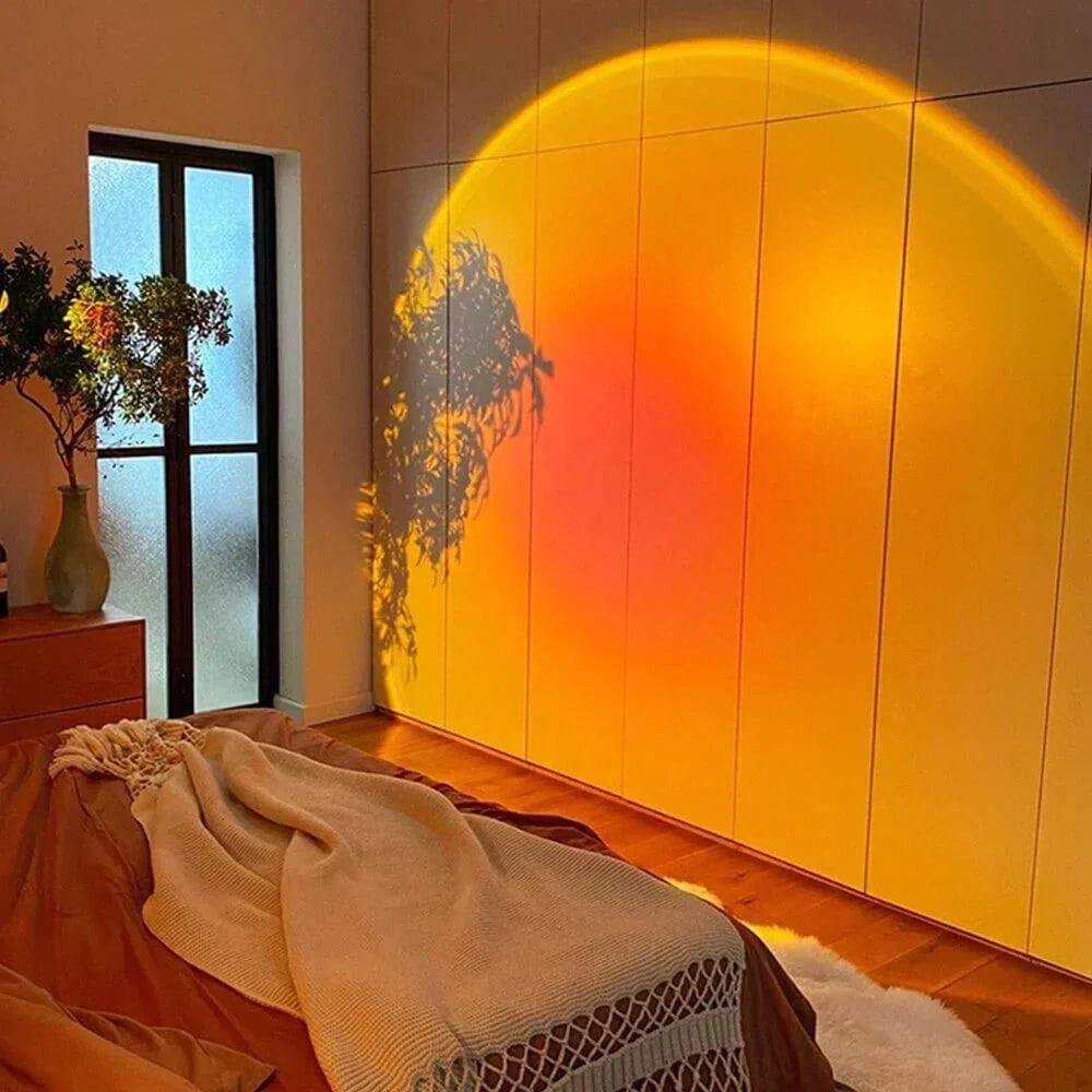 Rotating Metal LED Projection Mood Light for Bedroom and Living Room Ambient Lighting