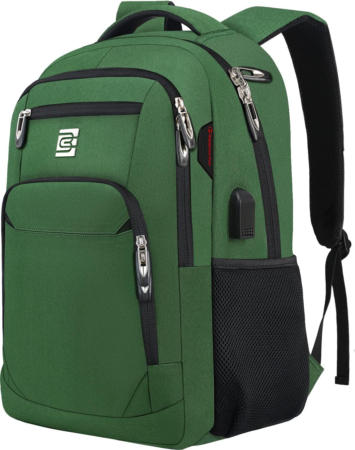 Tech Backpack for Laptops Up to 15.6 Inches with Integrated USB Power Port & Hidden Security Pocket | Polyester Daypack for College Students