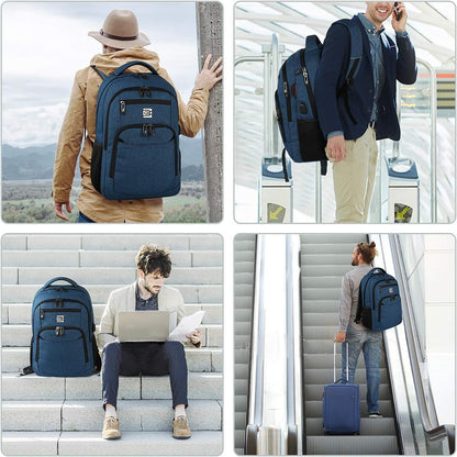 Tech Backpack for Laptops Up to 15.6 Inches with Integrated USB Power Port & Hidden Security Pocket | Polyester Daypack for College Students