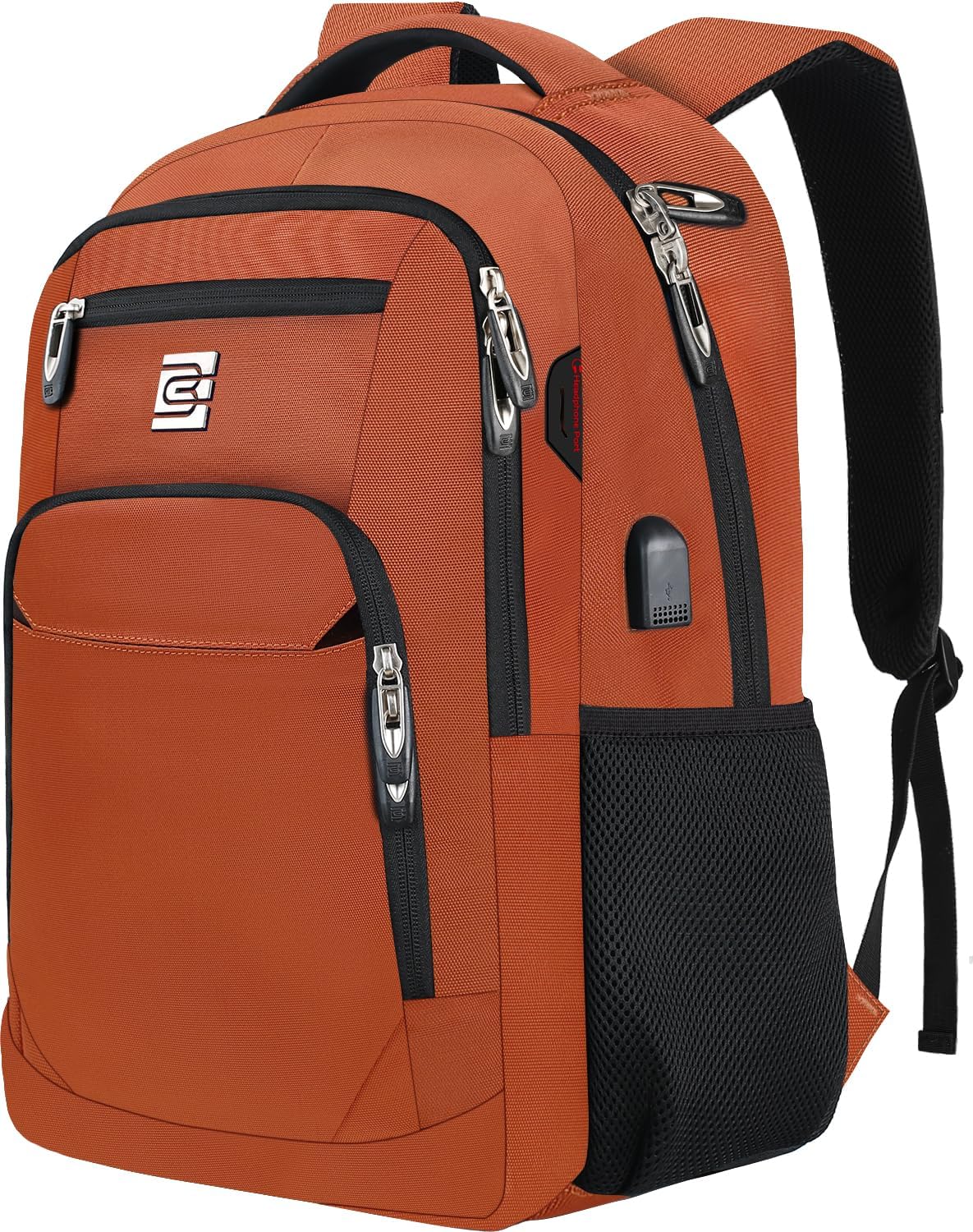 Tech Backpack for Laptops Up to 15.6 Inches with Integrated USB Power Port & Hidden Security Pocket | Polyester Daypack for College Students