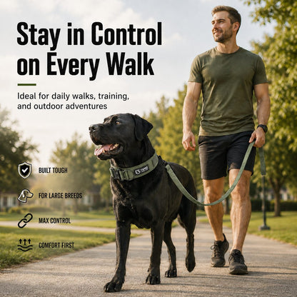 Ortekor Large Dog Tactical Collar with Control Handle - Secure Grip for Walks, Training & Strong Pullers