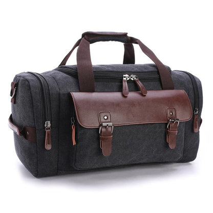 Spacious Travel Duffel Bag with Waterproof Finish & Scratch-Resistant Leather Canvas