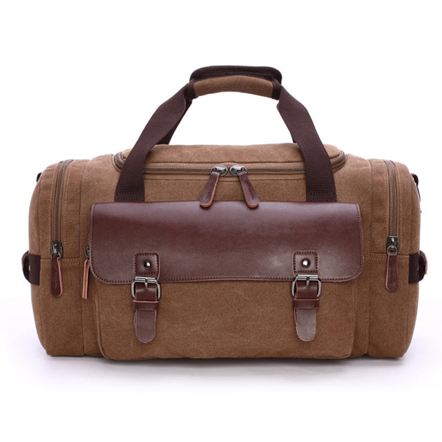 Spacious Leather & Canvas Carryall Duffel for Travel, Work & Weekend Getaways – Water-Resistant with Premium Scratch-Proof Finish