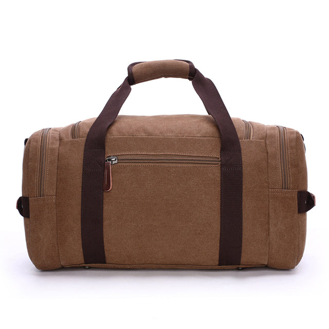 Spacious Leather & Canvas Carryall Duffel for Travel, Work & Weekend Getaways – Water-Resistant with Premium Scratch-Proof Finish