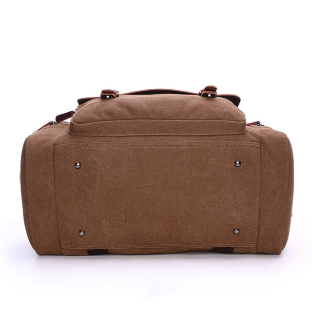 Spacious Leather & Canvas Carryall Duffel for Travel, Work & Weekend Getaways – Water-Resistant with Premium Scratch-Proof Finish