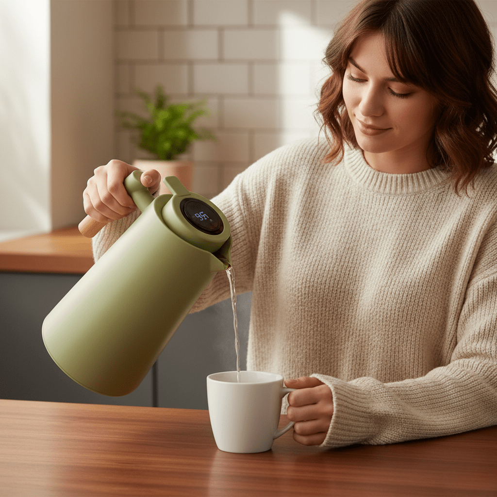 Lattea | Thermoflask Water Bottle with Temperature Display | Double-Walled Design for Hot and Cold Beverages