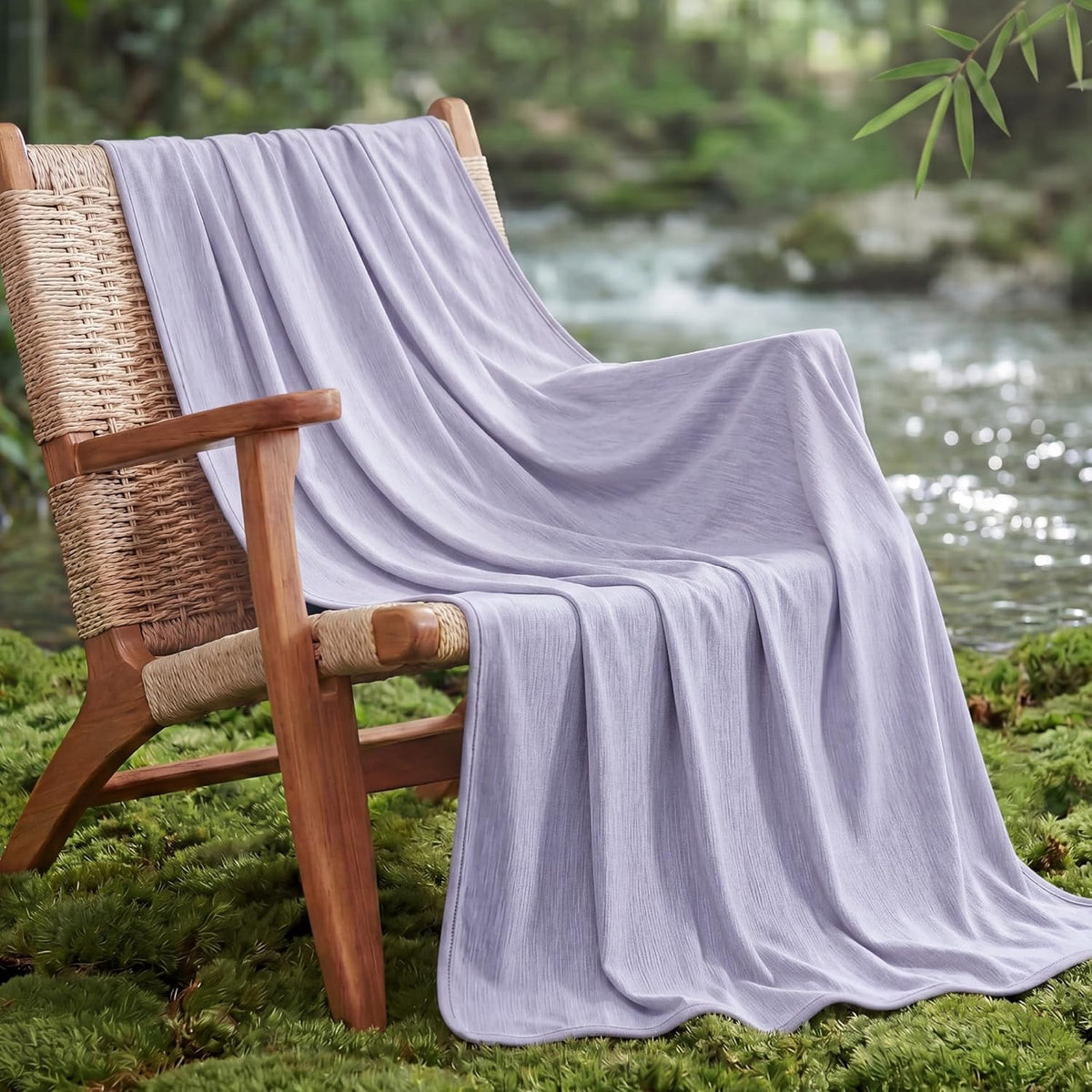 Cozy Comfort | Summer Cooling Blanket for Hot Sleepers with Bamboo Rayon | Lightweight Throw for Travel and Outdoor Use