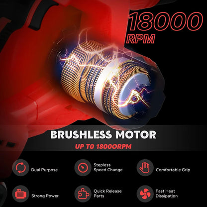 Cordless Brushless Leaf Blower & Vacuum with 18V Battery Compatibility – 6-Speed Handheld Yard Tool for Outdoor Cleaning, Indoor Dusting &