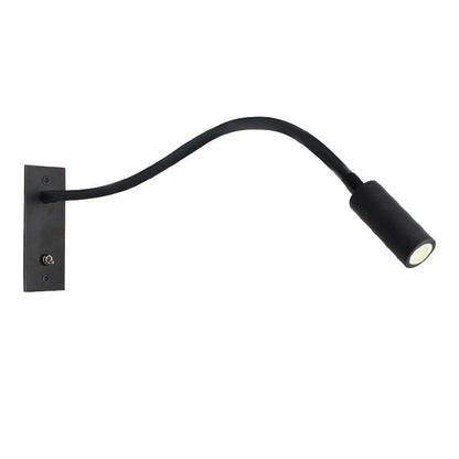 Flexible Gooseneck LED Reading Sconce 14 in Aluminum Indoor Wall Light for Bedroom Hallway Study Modern Task Lighting Push Button Switch