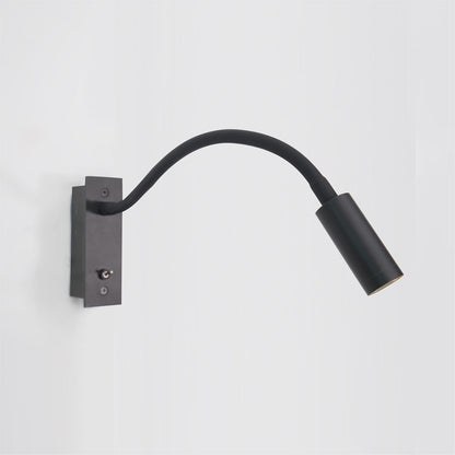 Flexible Gooseneck LED Reading Sconce 14 in Aluminum Indoor Wall Light for Bedroom Hallway Study Modern Task Lighting Push Button Switch