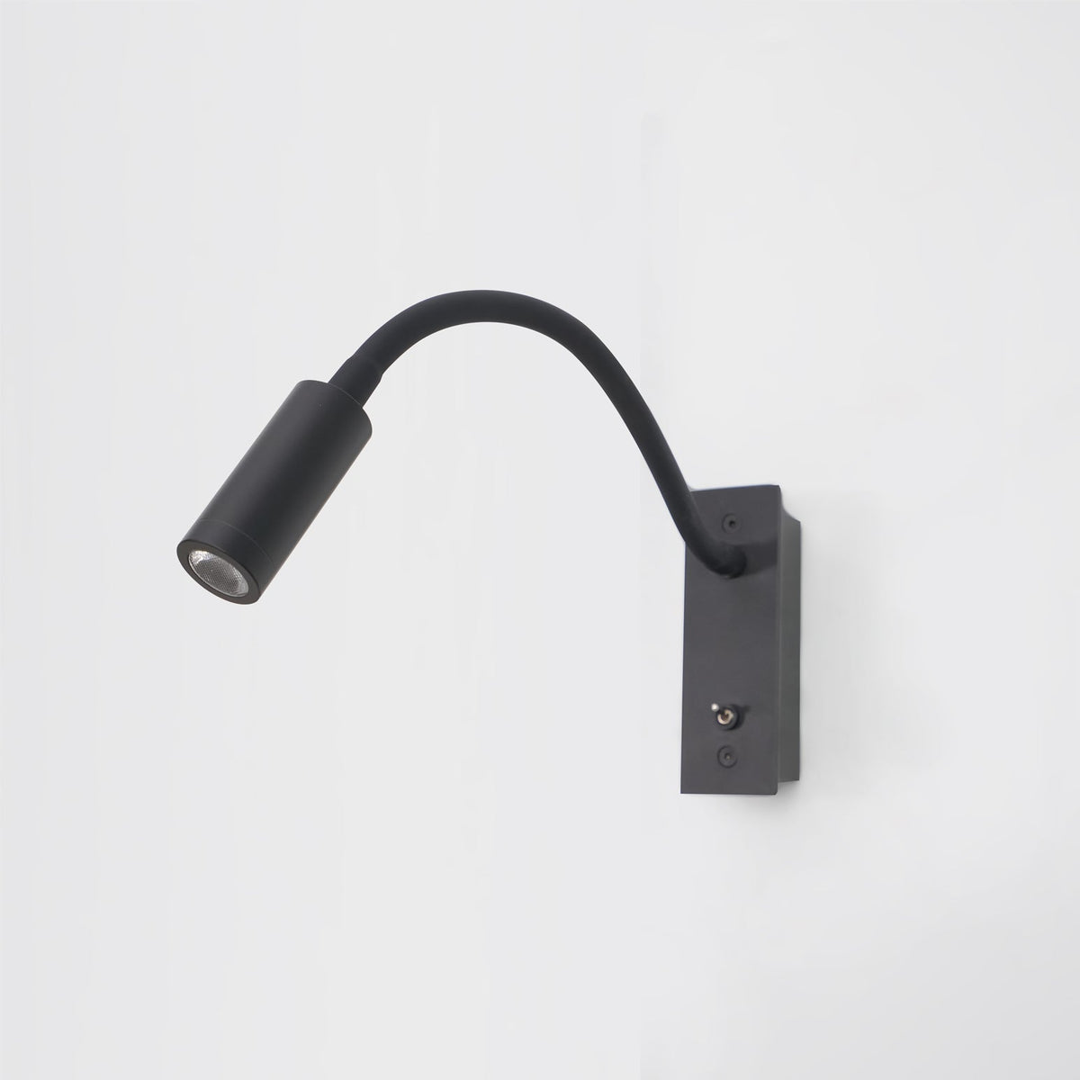 Flexible Gooseneck LED Reading Sconce 14 in Aluminum Indoor Wall Light for Bedroom Hallway Study Modern Task Lighting Push Button Switch