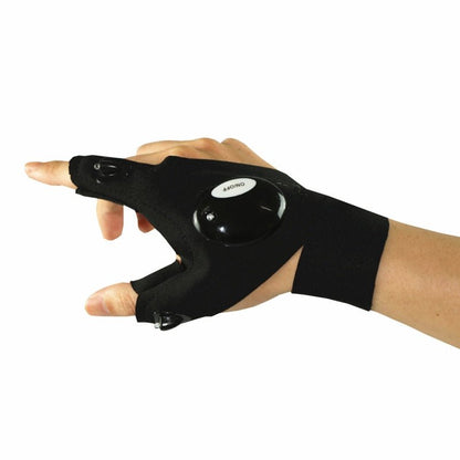 Rechargeable Work Gloves with Built-In LED Finger Lights for Mechanics, Camping, Repair & Night Tasks