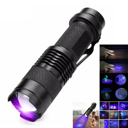 Compact UV Flashlight | LED Inspection Lamp for Stain Detection | Portable Tool for Home Cleaning