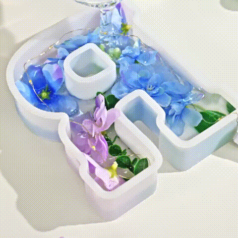 Ortekor Personalized Floral Resin Letter Light | Unique Home Decor with Warm LED Glow for a Calming Atmosphere