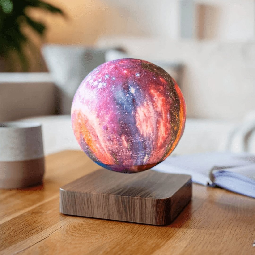 Floating Moon Light with Magnetic Levitation 6-Inch 3D Lunar Surface 16-Color Remote Control Desk Lamp for Bedroom Living Room Office Night