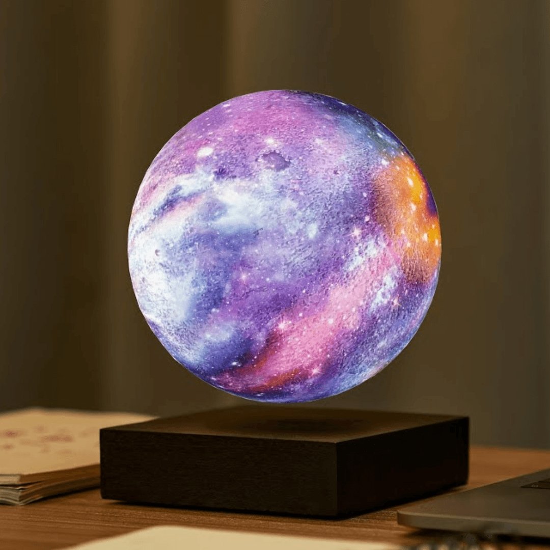 Floating Moon Light with Magnetic Levitation 6-Inch 3D Lunar Surface 16-Color Remote Control Desk Lamp for Bedroom Living Room Office Night