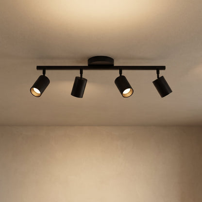 4-Light Adjustable Ceiling Light – LED Track Lighting for Kitchen, Living Room & Office | Modern Flush Mount with Directional Spotlights