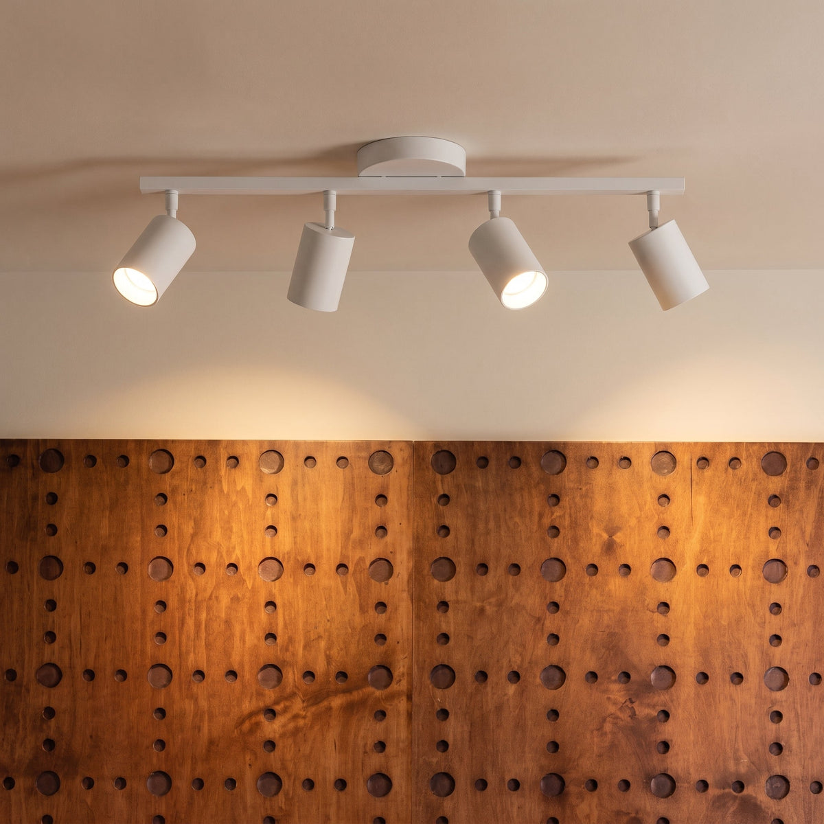 4-Light Adjustable Ceiling Light – LED Track Lighting for Kitchen, Living Room & Office | Modern Flush Mount with Directional Spotlights