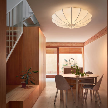Silk Fiber Cocoon Flush Mount Ceiling Light with Warm Glow for Living Room & Bedroom | 3000K LED