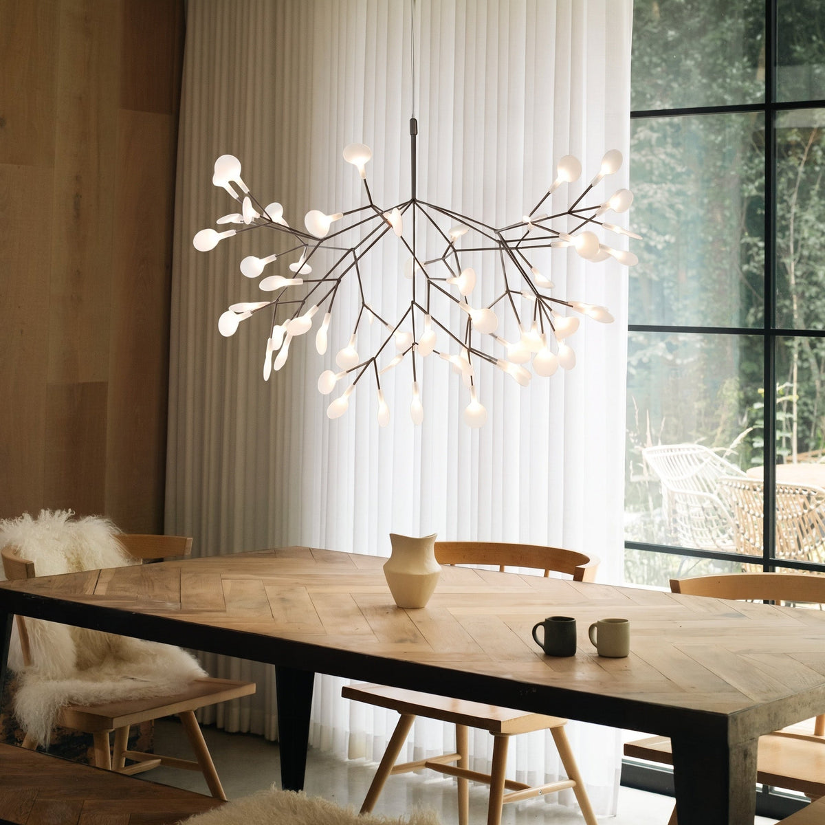 Acrylic Branch Chandelier 31 in Modern Nordic Multi-Light Fixture Dining Room Living Room Bedroom Entryway Adjustable Height