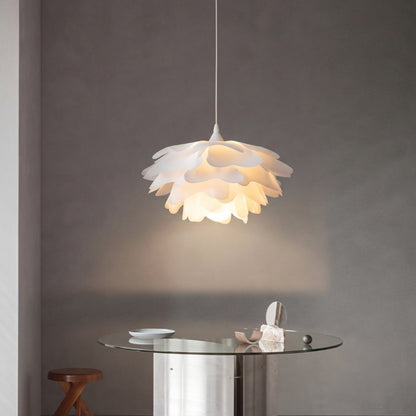 Layered Flower Pendant Light with Matte Finish – Warm LED Glow for Dining Room, Kitchen Island & Bedroom – Adjustable Hanging Cord – 3 Sizes