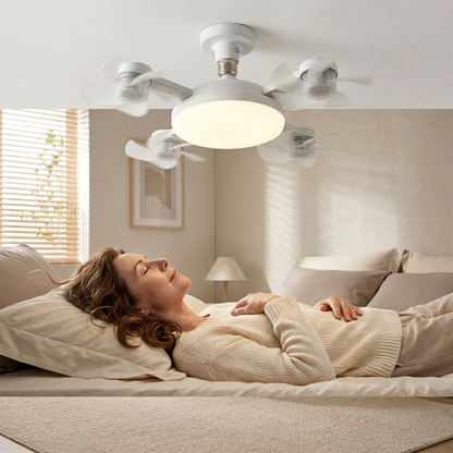 QUADAIR – LED Ceiling Light with Four Fans for Everyday Comfort
