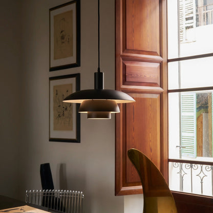 Scandinavian Metal Pendant Light with Integrated LED – Dimmable Ceiling Fixture for Dining Room & Kitchen – 11.4 in or 15.4 in Diameter