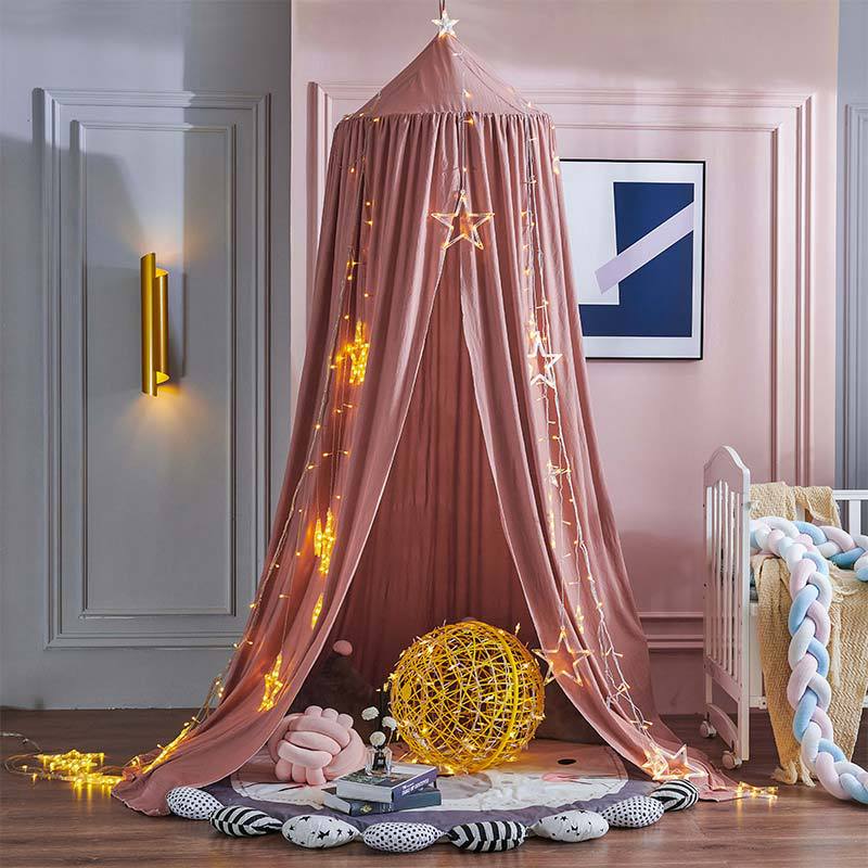 Kids Bed Tent Canopy Light Blocking Play Curtain for Girls Boys Crib Nursery Princess Dome Netting Drape with Hanging Hook 98 Inch Tall