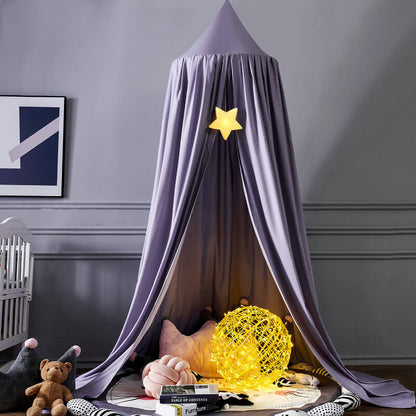 Kids Bed Tent Canopy Light Blocking Play Curtain for Girls Boys Crib Nursery Princess Dome Netting Drape with Hanging Hook 98 Inch Tall