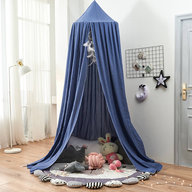 Kids Bed Tent Canopy Light Blocking Play Curtain for Girls Boys Crib Nursery Princess Dome Netting Drape with Hanging Hook 98 Inch Tall