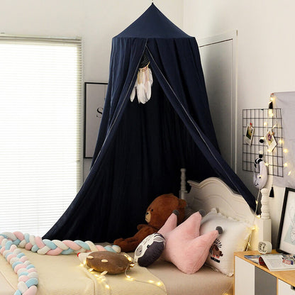 Kids Bed Tent Canopy Light Blocking Play Curtain for Girls Boys Crib Nursery Princess Dome Netting Drape with Hanging Hook 98 Inch Tall