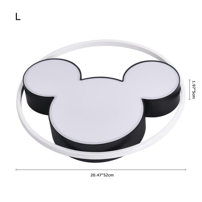 Dimmable LED Flush Mount Kids Room Light with Remote Control – Black & White Character-Inspired Fixture, 18 or 20 Inch, Adjustable Brightnes
