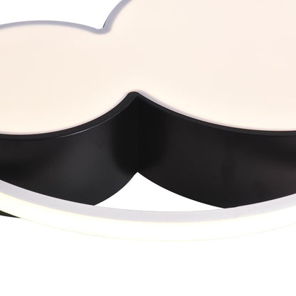 Dimmable LED Flush Mount Kids Room Light with Remote Control – Black & White Character-Inspired Fixture, 18 or 20 Inch, Adjustable Brightnes