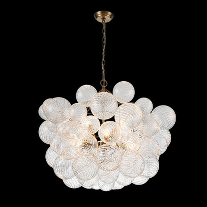 Multi-Globe Textured Glass Ceiling Fixture with Adjustable Chain Hardwired Dimmable Lighting for Dining Room Entryway Bedroom