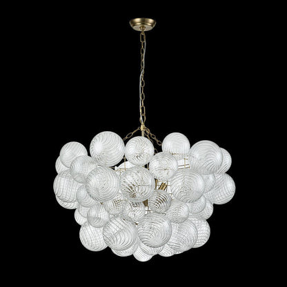 Multi-Globe Textured Glass Ceiling Fixture with Adjustable Chain Hardwired Dimmable Lighting for Dining Room Entryway Bedroom