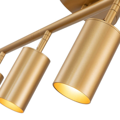 Track Lighting 4-Light Adjustable Spotlight Bar Gold Metal GU10 Ceiling Fixture for Kitchen Bedroom Living Room Office Task Accent Direction