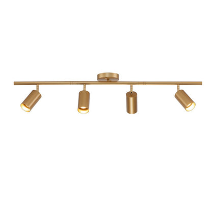Track Lighting 4-Light Adjustable Spotlight Bar Gold Metal GU10 Ceiling Fixture for Kitchen Bedroom Living Room Office Task Accent Direction