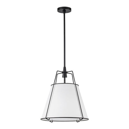 Tapered Fabric Drum Lantern Chandelier with Adjustable Height for Dining Room & Entryway