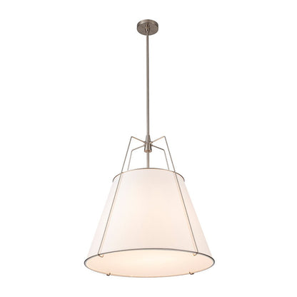 Tapered Fabric Drum Lantern Chandelier with Adjustable Height for Dining Room & Entryway