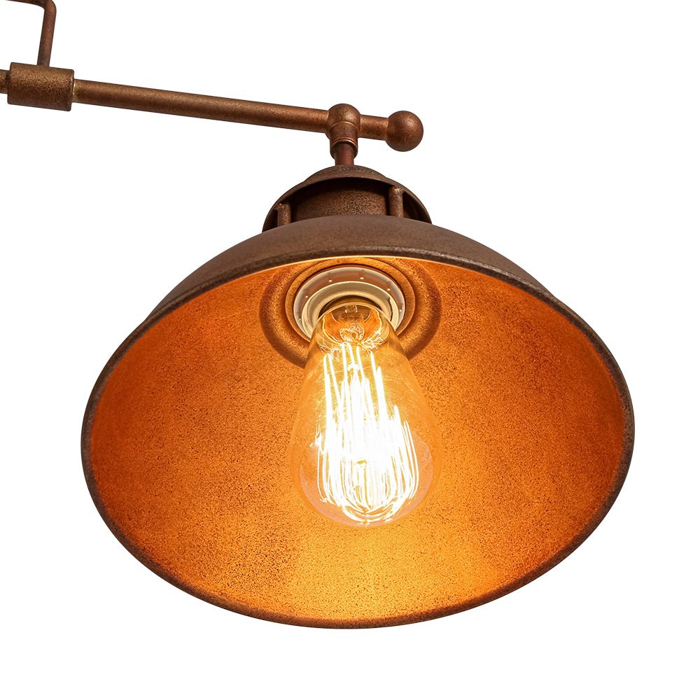 Industrial Kitchen Island Chandelier with Adjustable Drop Rods & Three Dome Shades for Dining Room Hardwired Ceiling Fixture