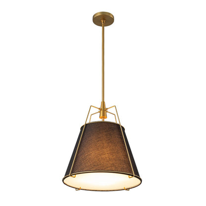 Tapered Fabric Drum Lantern Chandelier with Adjustable Height for Dining Room & Entryway