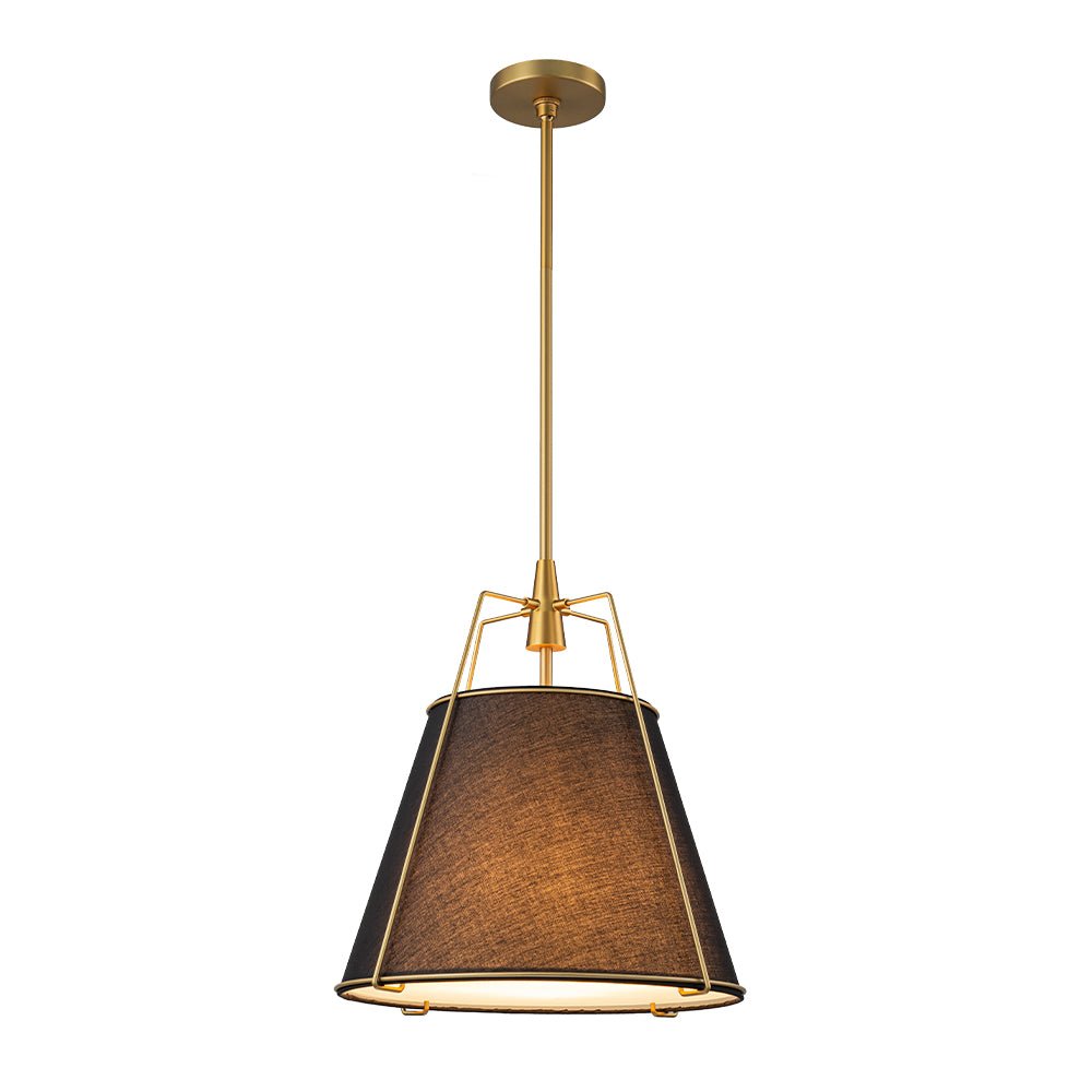 Tapered Fabric Drum Lantern Chandelier with Adjustable Height for Dining Room & Entryway