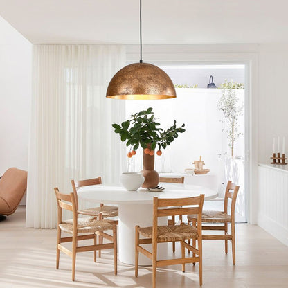 Statement Bowl Pendant Ceiling Light with Gold Interior – Adjustable Cable & Dimmable for Kitchen Island, Dining