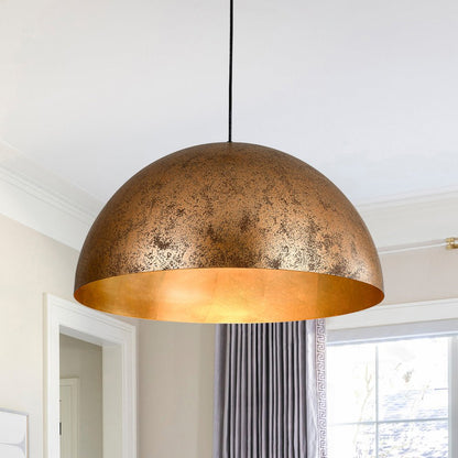 Statement Bowl Pendant Ceiling Light with Gold Interior – Adjustable Cable & Dimmable for Kitchen Island, Dining