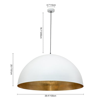 Statement Bowl Pendant Ceiling Light with Gold Interior – Adjustable Cable & Dimmable for Kitchen Island, Dining